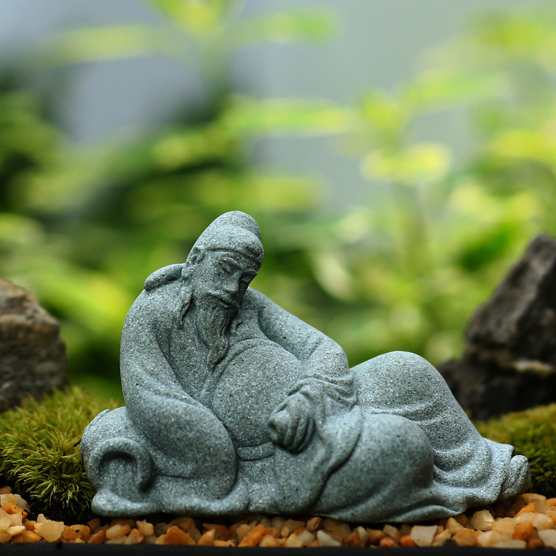 创意人物微景观砂岩摆件园艺花盆景装饰摆设假山流水鱼缸造景禅意,农机/农具/农膜,灌溉工具,淘宝优惠券,粉丝福利购,淘宝优惠卷
