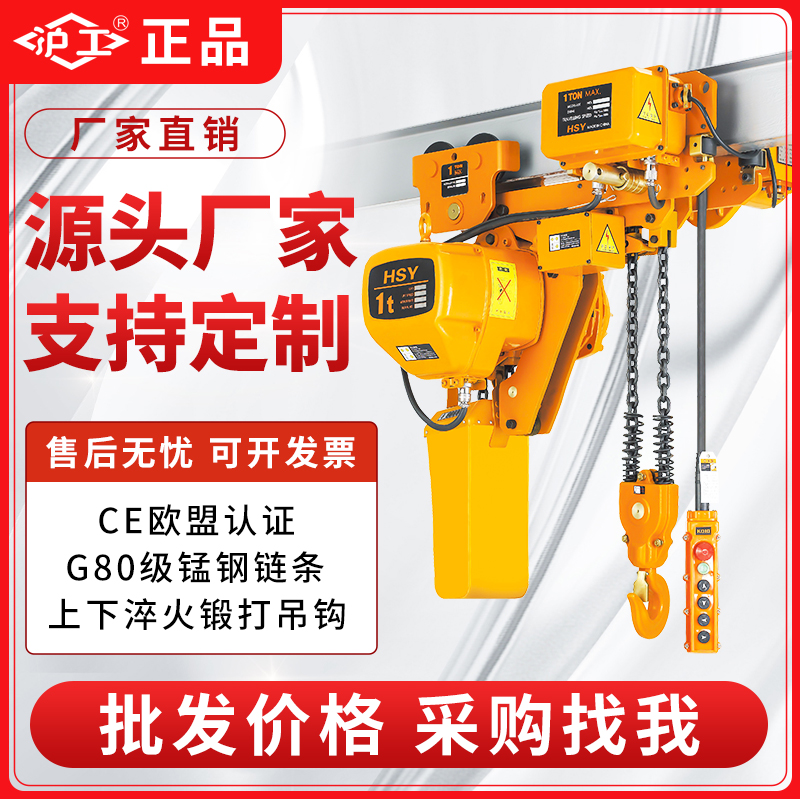 沪工环链电动葫芦条式吨