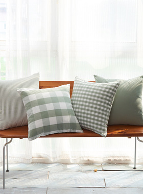 sofa pillow pillow backrest cotton cushion cover plaid pillo
