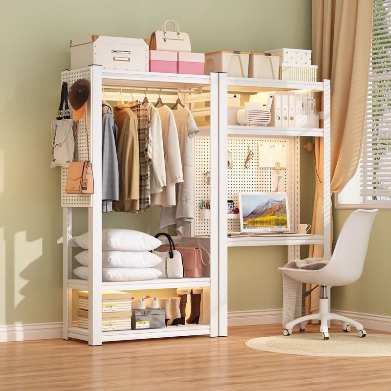 货架衣柜开放式简易衣架出租房衣橱家用小户型卧室多层一体挂衣架