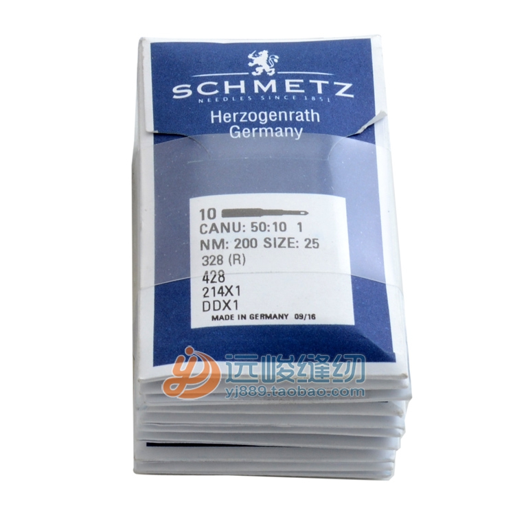 SCHMETZ德国蓝狮DDX1 214X1皮革帆布厚料机针双针厚布同步车针