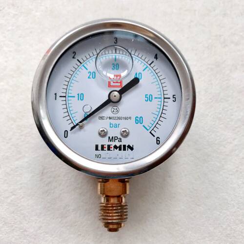 充油型压力表 外壳直径68mm 压力0-60bar 6mpa 螺纹G1/4或M14x1.5
