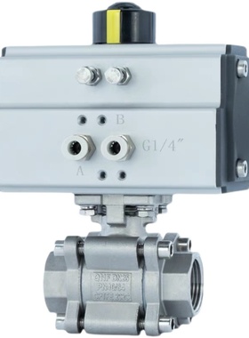 江苏欧莎阀门/气动高压球阀2000WOG不锈钢304三片式3PC耐压64公斤