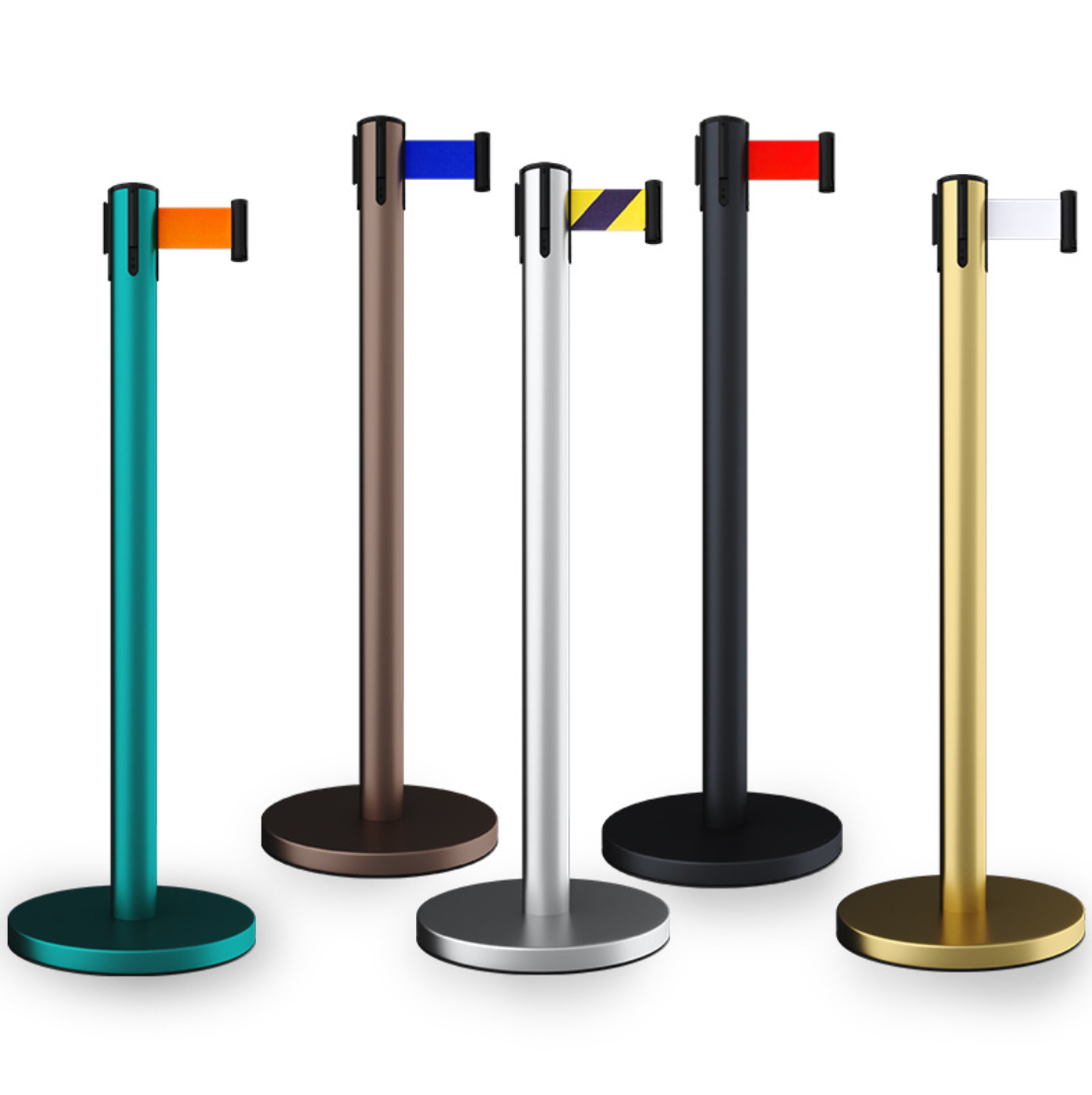 广东线栏杆座隔离带护栏杆警戒围栏银行排队立柱不锈杆伸缩带