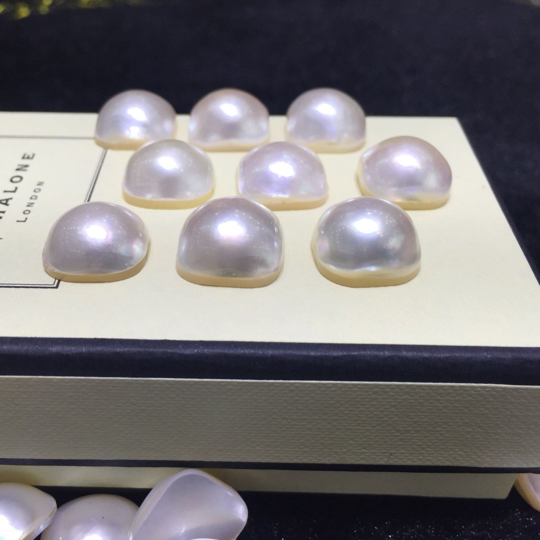 海水马贝珍珠裸珠无瑕方形白色海水玛贝散珠diy手工镶嵌实惠