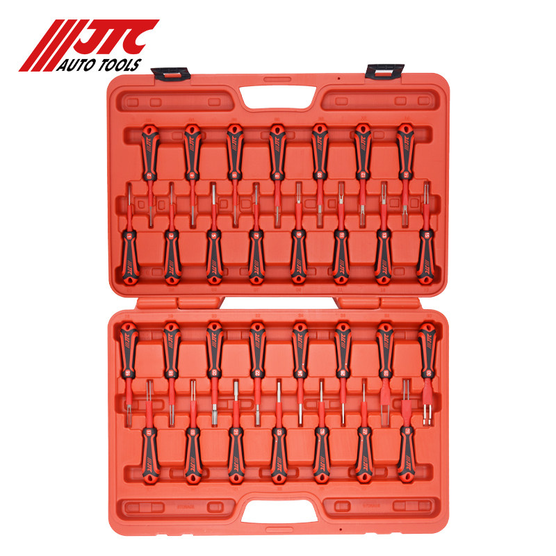 台湾JTC 30件套端子拆卸器汽车线束插头解锁工具VAS1978 JTC6673