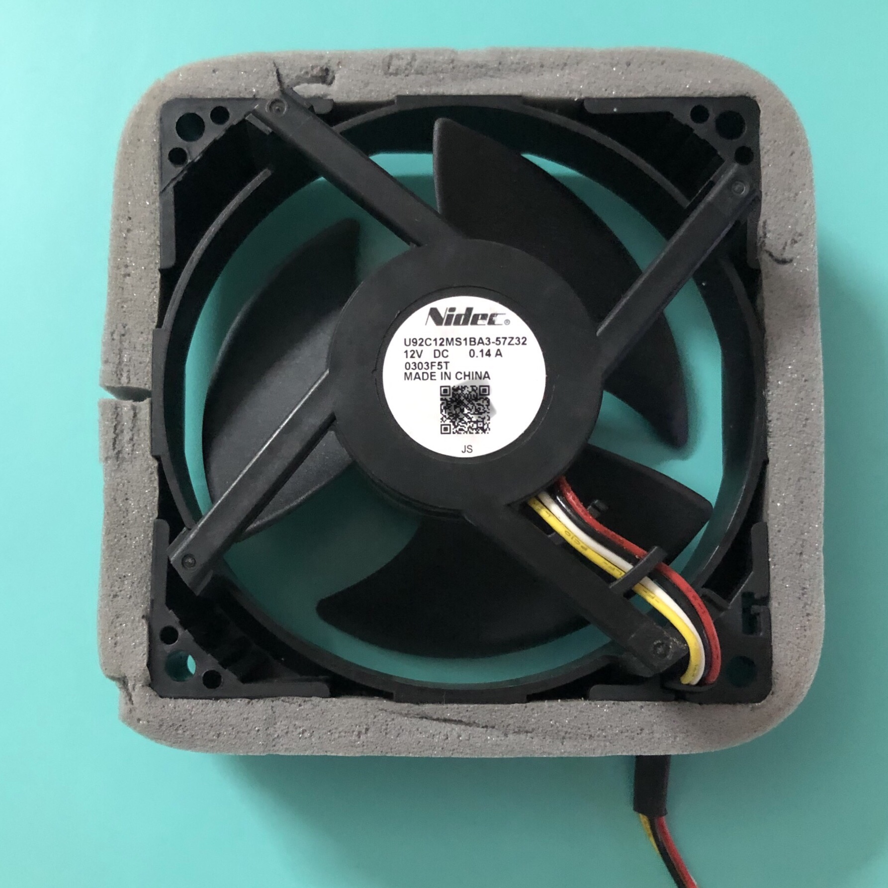 适用Nidec U92C12MS1BA3-57Z32 9cm DC12V 0.14A冰箱内置冷冻风扇