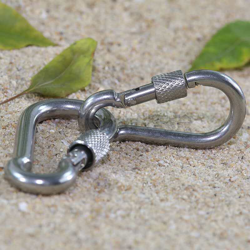 304不锈钢登山扣快挂弹扣 连接勾 弹簧钩保险扣环 链条扣绳扣挂钩