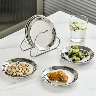 吐骨碟陶瓷垃圾盘桌面家用食品级精致骨碟盘餐桌骨头渣盘盘子圆形