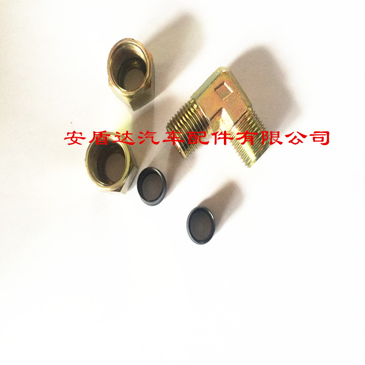 高压油管接头双卡套弯头铜管接头船用卡套管接头φ6/8/10/12MM