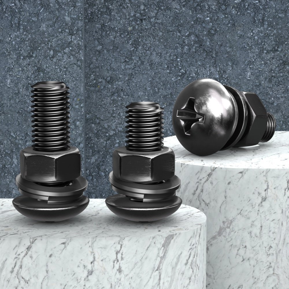 黑色不锈钢十字大扁头螺