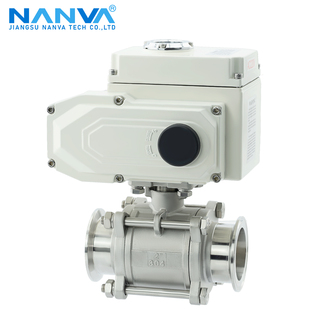 16P3南阀304卡箍连接DN253240 球阀Q981F 电动不锈钢三片式 快装