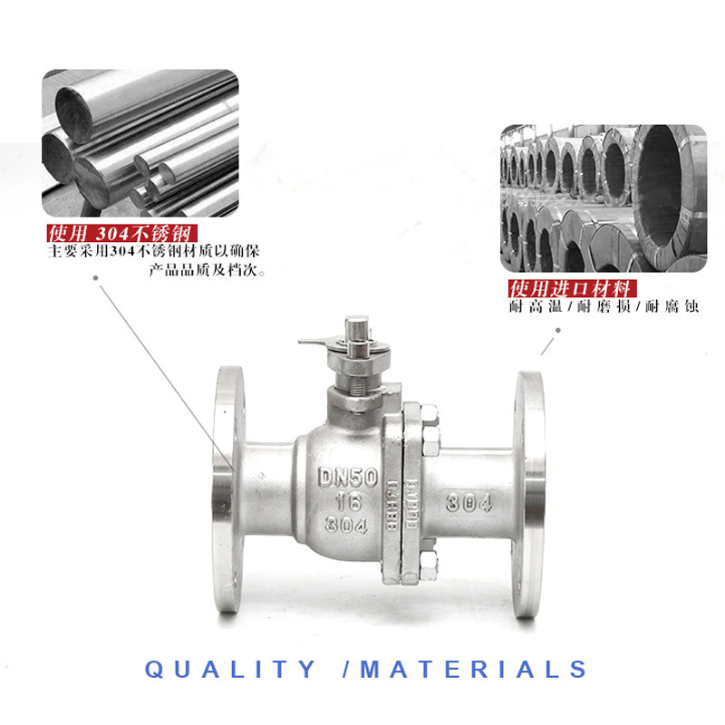 304不锈钢法兰球阀不锈钢高压阀门Q41F-16P轻型重型连接浮动DN50