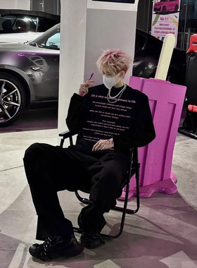 kkkvibe卫衣美式街头风男长袖T恤秋季高级感内搭打底衫情侣装外套