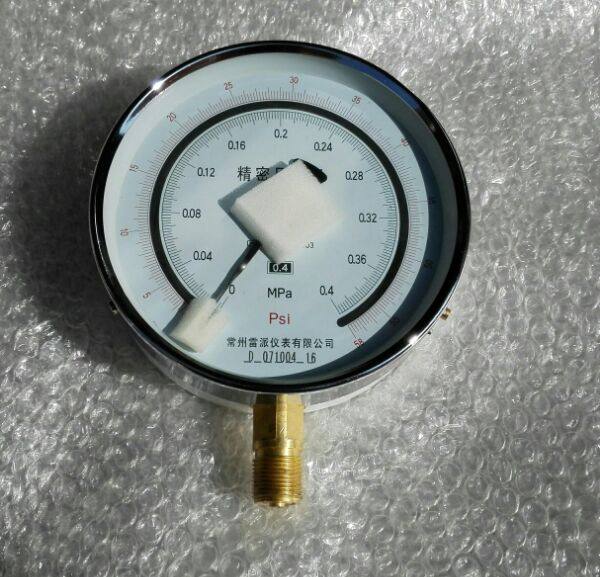 0.4级标准精密压力表 直径150mm 压力0～0.4mpa 0～58psi 雷派