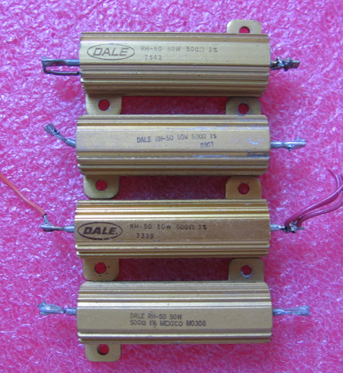 美国DALE 499欧30W, 5.6欧-953欧 50W金色铝壳电阻