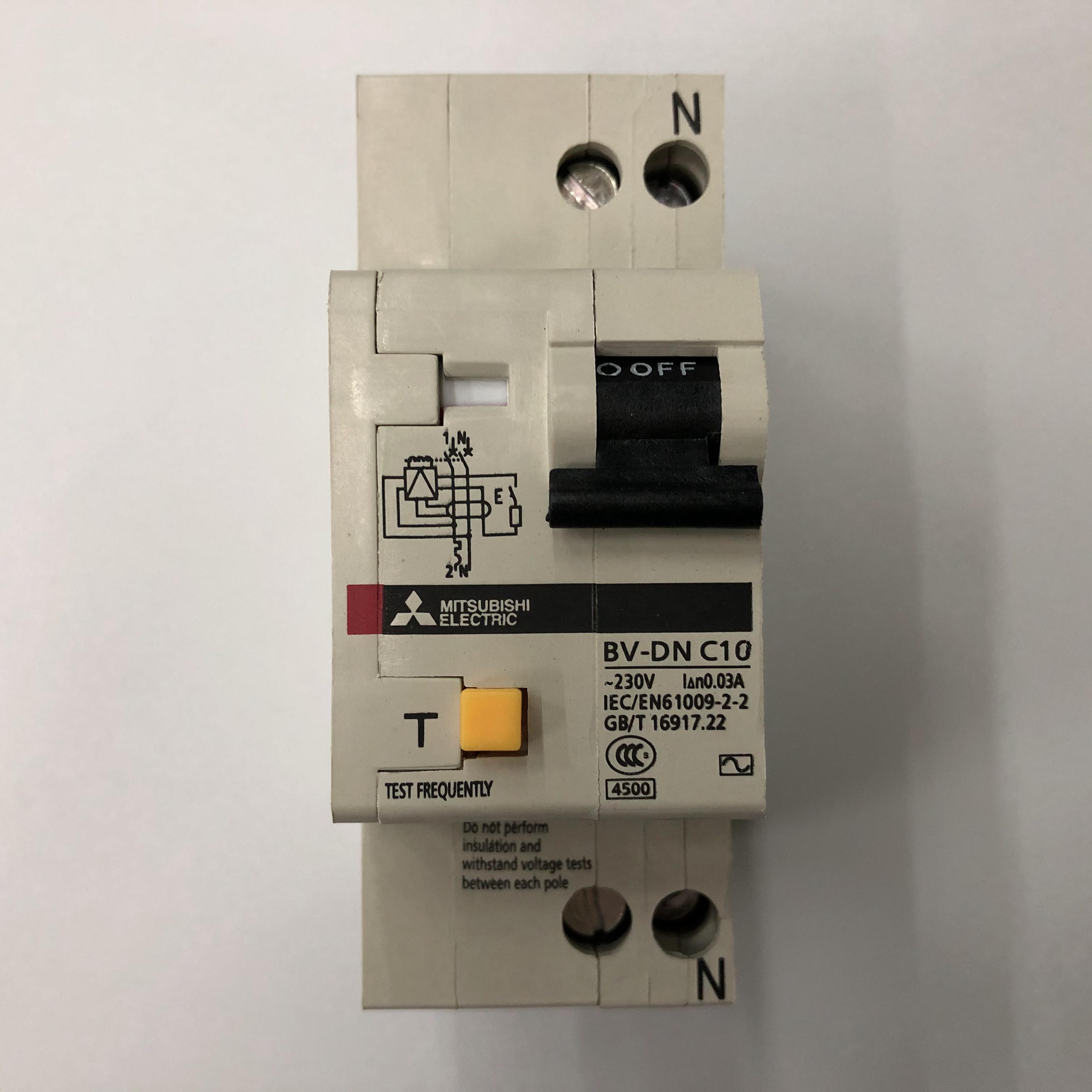 询价原装正品BV-DN 2P C10 30mA三菱带剩余电流动作保护小型漏电