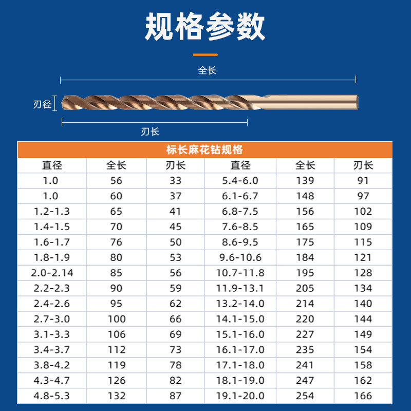 含钴加长钻头高钴麻花钻不锈钢专用m35超长打孔长转头麻花8-14mm