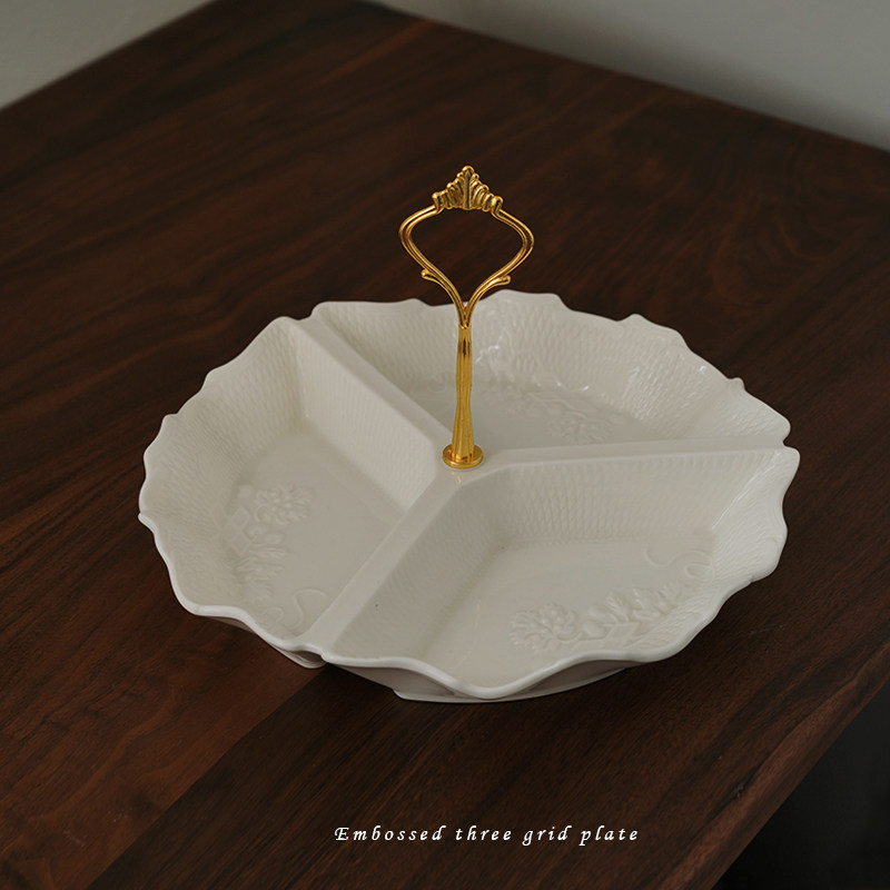 老厂货 出口浮雕欧式花卉陶瓷手提三格盘 零食干果盘水果盘分隔盘,玩具/童车/益智/积木/模型,其它玩具,淘宝优惠券,粉丝福利购,淘宝优惠卷