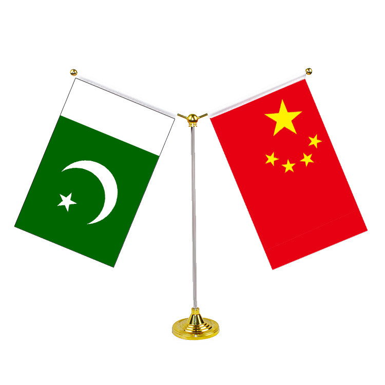 巴基斯坦 中国 y型不锈钢旗架 国旗旗座办公会议室商务洽谈摆件