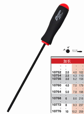 美国BONDHUS波顿手批内六角扳手1.523456mm加长球头内六角匙