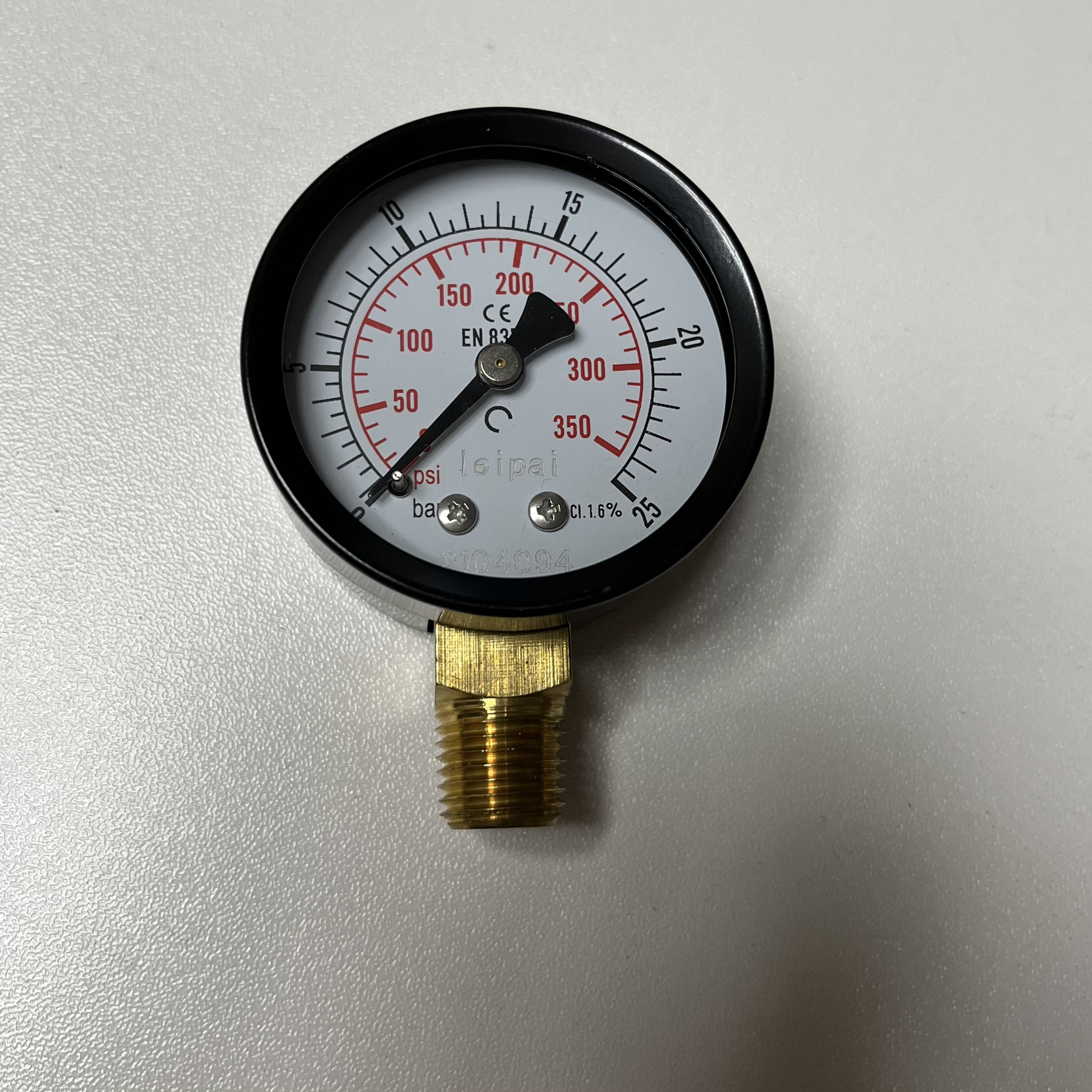 表壳直径50mm 压力表 0-25bar 0-350psi 表面50mm 表径5cm npt1/4