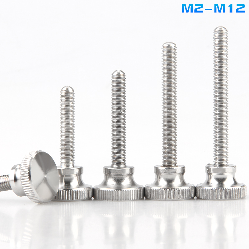 304不锈钢高头滚花手拧螺丝螺栓834手扭台阶螺钉M2M3M4M5M6M8M10