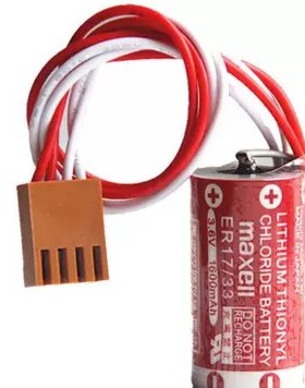 全新原装MAXELL ER17/33  3.6V带4孔黄色插头 CQM1 CPU电池