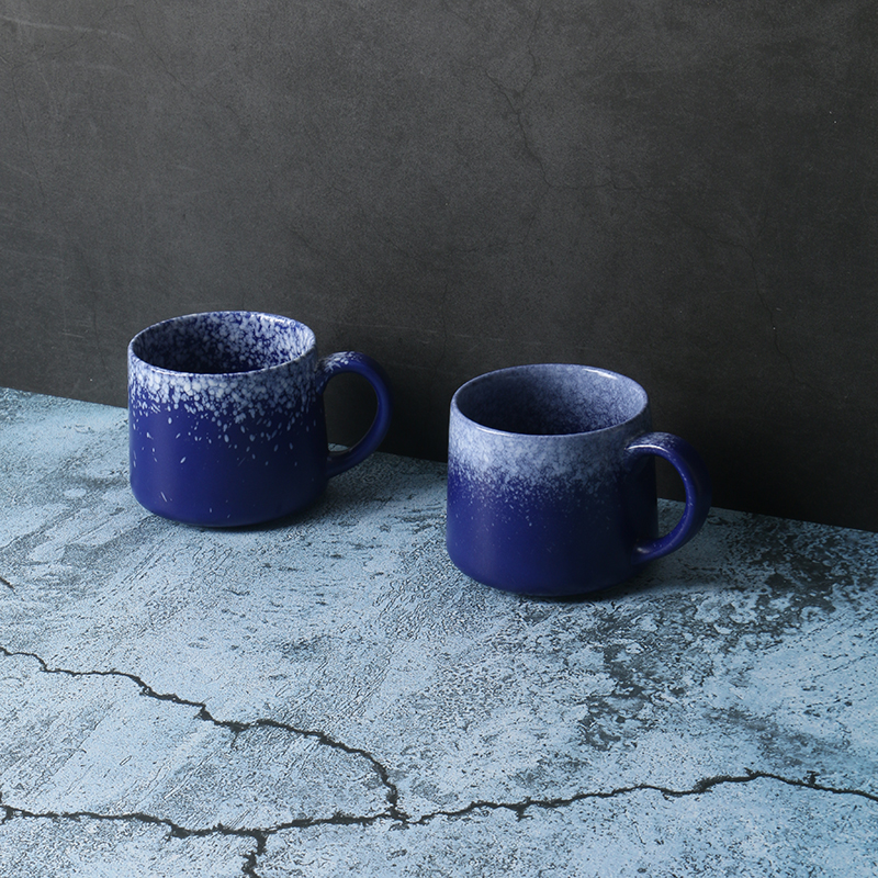 订单孤品蓝色釉下彩水杯