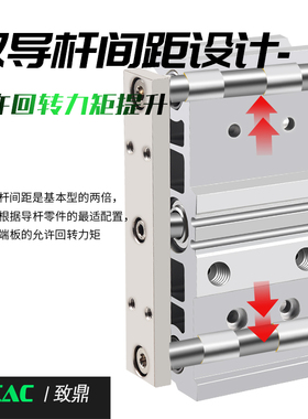 气动宽型带导杆气缸MGPWM20/25/32/40-25-50-75-100-150-175-200