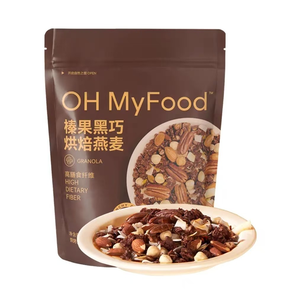 OH MyFood榛果黑巧烘焙燕麦400g 含蛋白质美味热量低轻负担