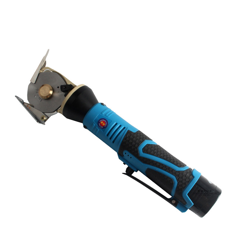 充电式12V电动圆刀裁剪机 服装皮料断布地毯栽纸皮革手持式电剪刀