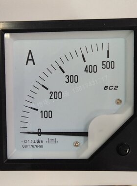 6C2 1KA/75MV 1000A 直流电流表 500A/75MV DC指针安培 200A/75MV