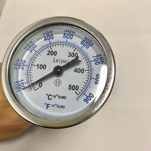 定制 双金属温度计 中英文双刻度温度计 WSS-313 0-500度 60mm
