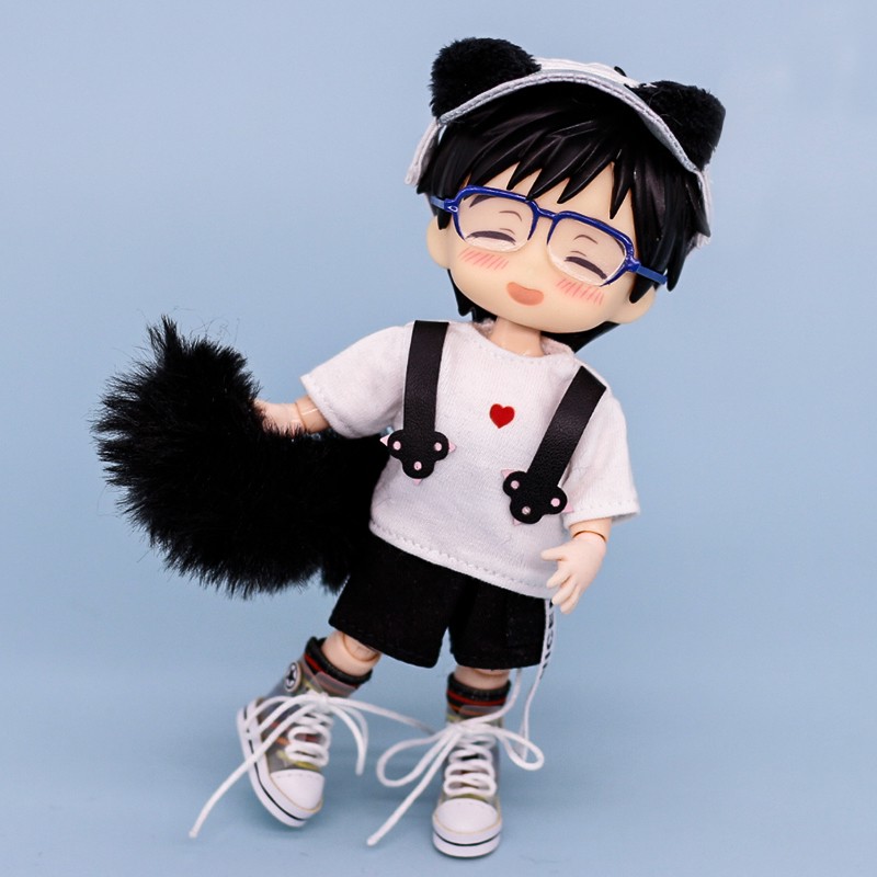 ob11molly夏日喵猫咪娃衣外套帽子套装娃娃衣服12分bjd GSC素体P9