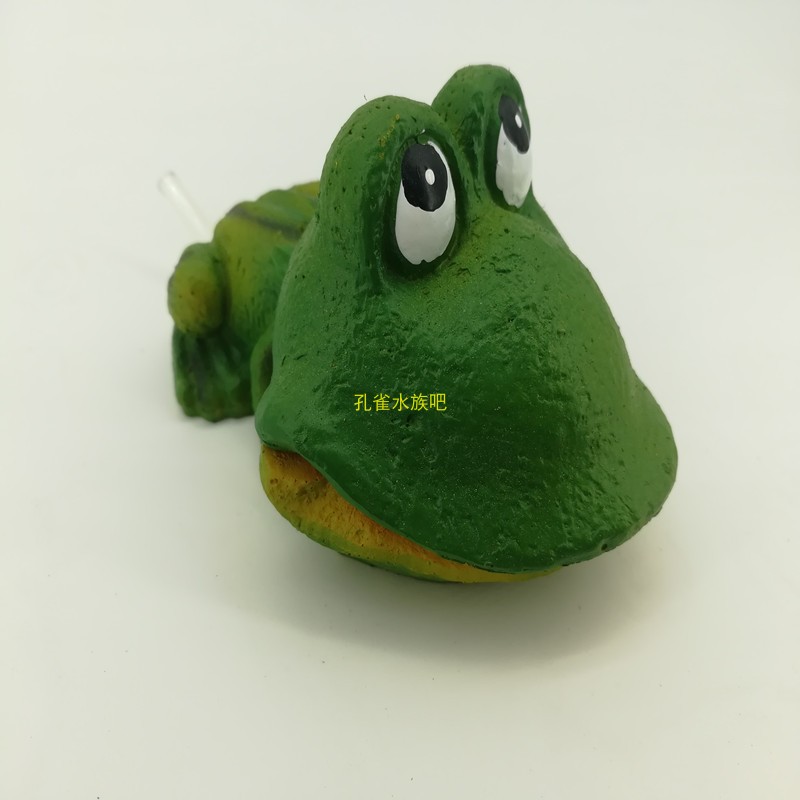 绿豆青蛙萌吐泡摆件鱼缸