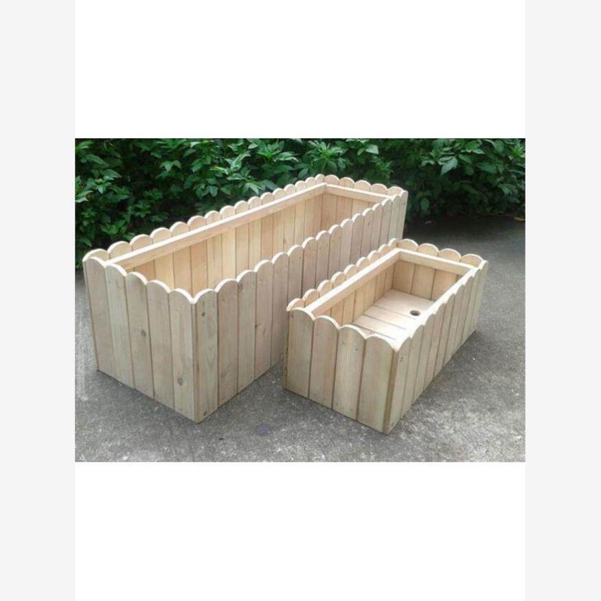 防腐木花箱长方形阳台庭院露台种菜盆室外碳化实木种植箱特大花槽