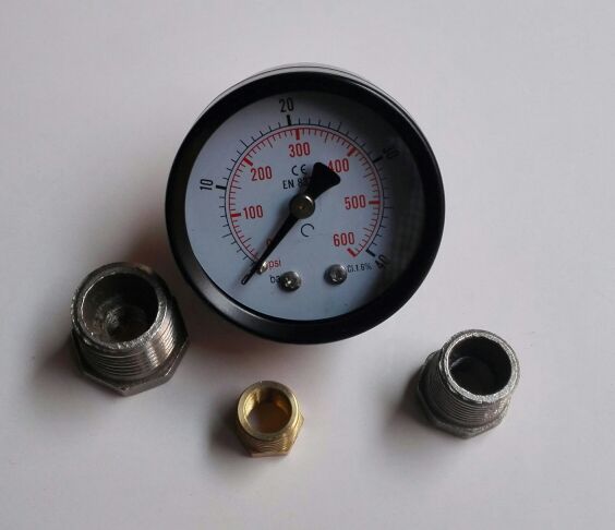 压力表带变径接头 压力表直径50mm 40bar 接头有1/8-1/4-3/8-1/2