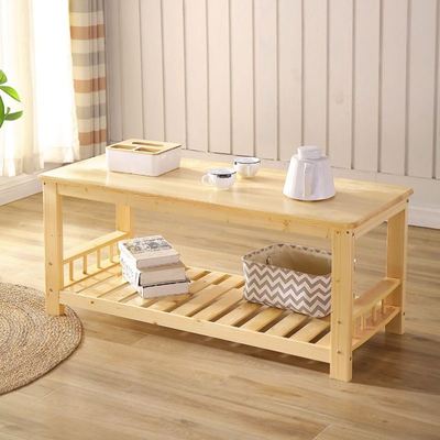 实木茶几简约小户型双层