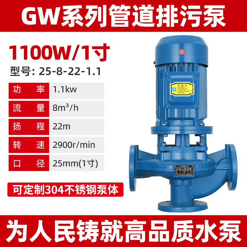 新款GW无堵塞上海立式管