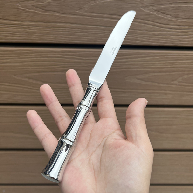 【竹节牛排刀】不锈钢西餐刀牛扒刀带锯齿果酱刀黄油刀刮刀抹刀