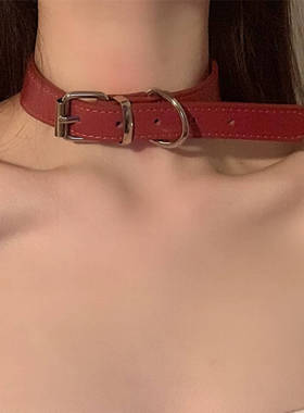 项圈女颈带链子choker小众设计皮颈圈男高级感朋克脖颈链性感脖圈