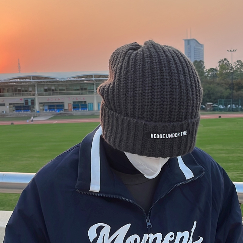 大头围针织帽宽松堆堆帽男冬季保暖护耳加大毛线帽冷帽