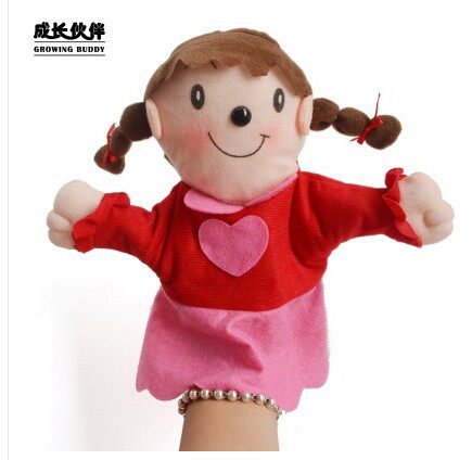 幼儿园早教亲子道具快乐一家人游戏手偶大号嘴巴能动的动物手偶