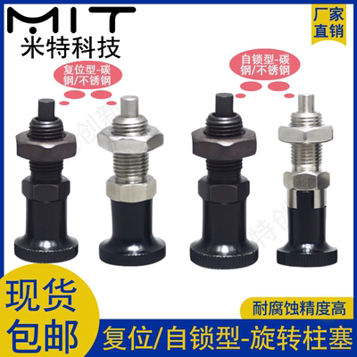不锈钢自锁平头旋钮柱塞