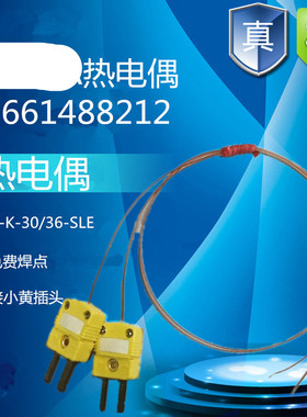 美国热电偶线K型带插头测温线TT-K-30-SLE黄色插头-36
