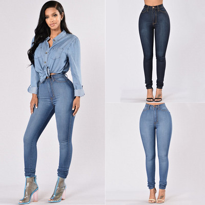 Ladies jeans elastic pants clothes women trousers 女牛仔裤