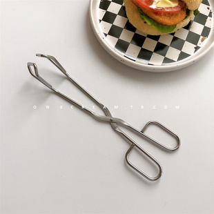 ins韩国博主同款食物夹不锈钢烧烤夹 面包夹自助餐夹冰夹火锅菜夹