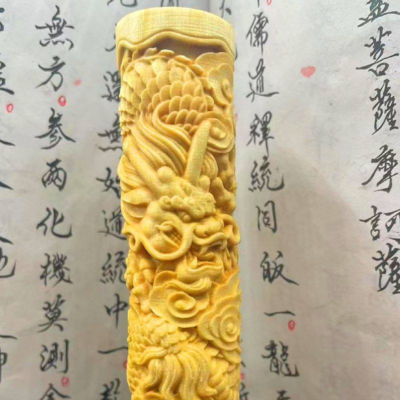 花椒木盘龙柱雕刻文玩工