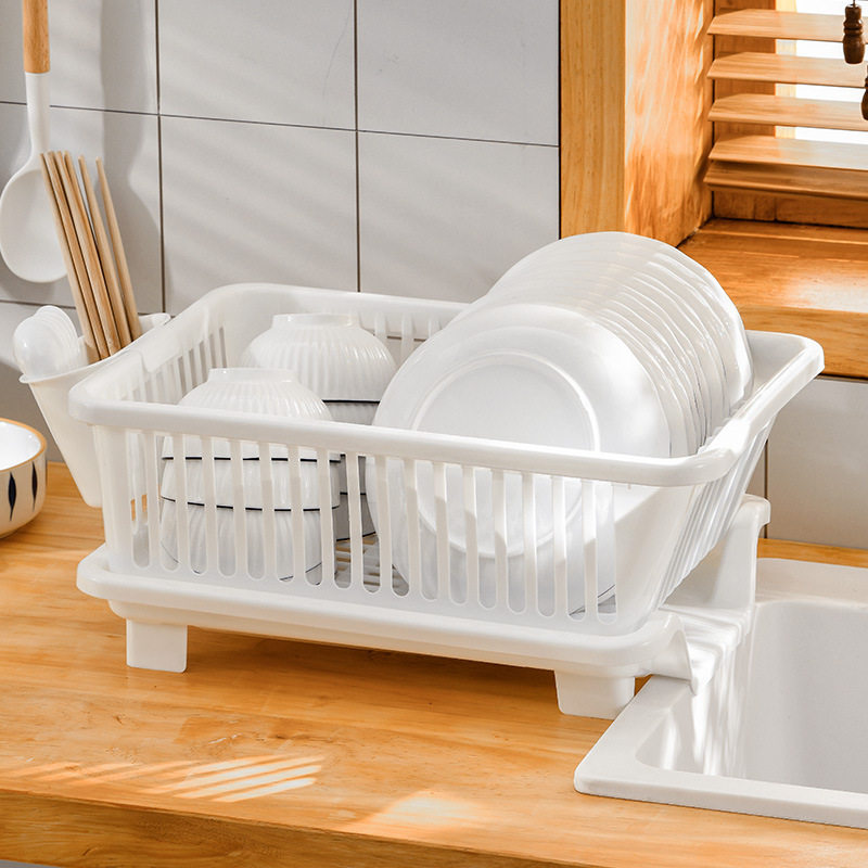 碗碟收纳架厨房沥水篮碗架水槽塑料置物架家用厨房碗筷滤水收纳盒